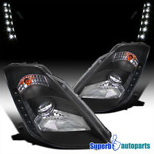 Fits 2003-2005 350Z Black Projector Headlights LED Strip Bar Lamps 03-05 picture