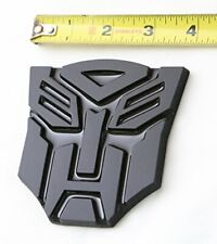 3D Transformers Autobots Optimus Prime Gloss Black Metal Emblem Badge Decals Car picture
