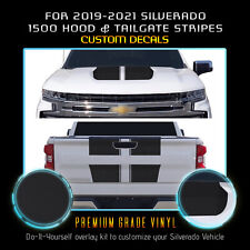 For 2019-2021 Silverado 1500 Hood Tailgate Stripe Graphic Decal Flat Matte Vinyl picture