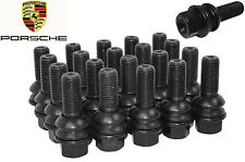 20 New Porsche OEM Black Lug Bolts ( 28 mm ) 14x1.5 Ball Seat R14 Bolt W/ Washer picture