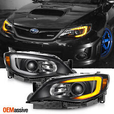 Fit 2008-2014 Impreza WRX LED DRL SWITCHBACK Signal Black Projector Headlights picture