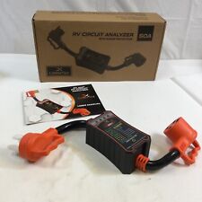 Carmtek Black Orange Portable 50 Amp Surge Protection RV Circuit Analyzer picture