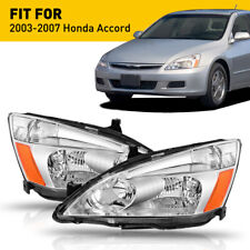 FOR 03-07 HONDA ACCORD CHROME HOUSING AMBER CORNER HEADLIGHT REPLACE LAMP OOD picture