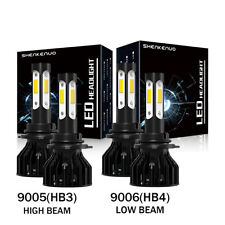 9005 9006 LED Headlights Kit Combo Bulbs 6K High Low Beam Super White Bright NH picture