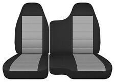 Fits 2004-2012 Chevy Colorado 60-40 Front Seat Cover Black Silver Cotton picture