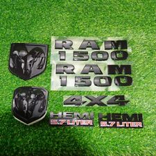 7pcs Gloss Black R-A-M 1500 5.7 4x4 For Grille Side Tailboard Emblem 68247898AA picture