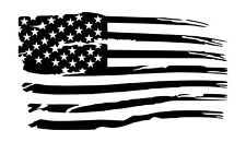 Distressed American Flag Premium Vinyl Decal picture