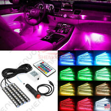 4x 5050SMD 9 LED RGB Car Strip Light Interior Decorative Colorful Remote Control picture