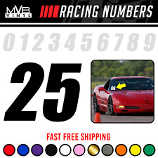 Racing Numbers Vinyl Decal Stickers | Windshield Track Drag Strip Autocross NHRA picture