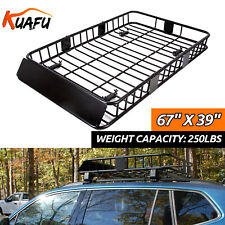 64'' Universal Roof Rack Extendable Cargo SUV Top Luggage Carrier Basket Holder picture