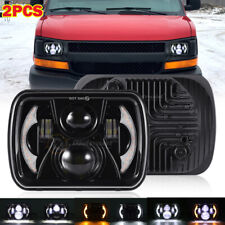 Pair 7X6 5x7 LED Headlight Hi/Lo Beam For Chevy Express Cargo Van 1500 2500 3500 picture