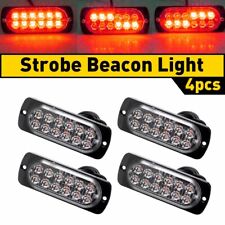 4x Red 12 LED Car Truck Beacon Warning Hazard Flash Strobe Light picture