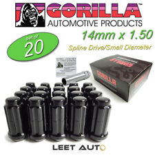 (20) Gorilla Small Diameter Lug Nuts, 14x1.50, Black, Duplex, K5TS-14150BGR picture
