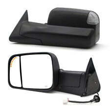 Pair Tow Mirrors Fit 1998-2001 Dodge Ram 1500 2500 3500 Power Turn Signal Light picture