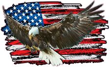 Eagle Worn American Flag Decal large is 48