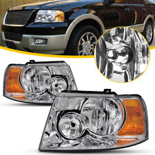 Fits 03-06 Ford Expedition Chrome Headlights Driving Head Lamps Left+Right Pair picture