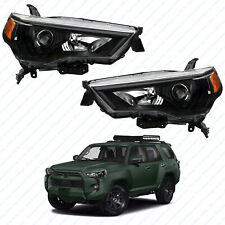 For 2014 2021 Toyota 4Runner Black Halogen Headlight Assembly Left Right Pair picture