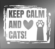 Keep Calm & Love CATS Funny, Sticker, Decal Car, Truck, Window picture