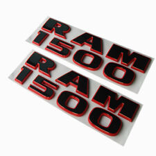 2x OEM RAM1500 Fender Emblem Badge 3D Decal Nameplate for RAm 1500 Red Frame picture