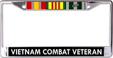 Vietnam Combat Veteran Chrome License Plate Frame picture