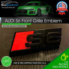 Audi S6 Front Grill Emblem Gloss Black for A6 S6 Hood Grille Badge Nameplate picture