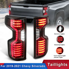Pair Smoked Tinted Full LED Tail Lights For 2019-2021 Chevy Silverado Rear Lamps picture