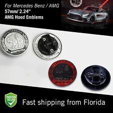 AMG hood Emblem Affalterbach Silver Black Badge Mercedes Benz 57mm/2.24inch picture