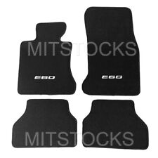 FOR 2004-2010 BMW E60 5 SERIES BLACK CARPET FLOOR MATS NEW STITCHED LOGO picture