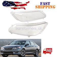 Pair Fits Honda Accord 13-15 Headlight Lens Cover Replacement Headlamp Clear US picture