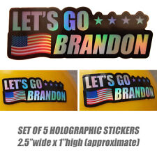 Let's Go Brandon Sticker Funny Hard Hat Car Vinyl Decal America HOLOGRAPHIC 5x picture