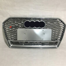 RS6 Style Chrome Ring Silver Honeycomb Front Bumper Grille For Audi A6 S6 16-18 picture