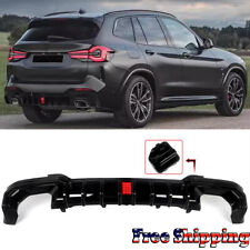 M Look W/ LED Light Rear Diffuser Lip For BMW X3 G01 M Sport 22-ON Glossy Black picture