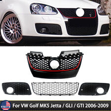 Front Honeycomb Grille Black w/ Red Trim For VW Golf MK5 Jetta/GLI/GTI 2006-2009 picture