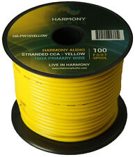 Harmony Car Primary 16 Gauge Power or Ground Wire 100 Feet Spool Yellow Cable picture