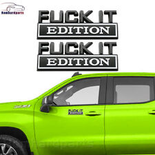 2X FUCK-IT EDITION Emblem Badge Decal Sticker Black for Chevy Car Truck Fit All picture