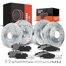 Front and Rear Drilled Brake Rotors & Ceramic Brake Pads for Ford Mustang 94-04 picture