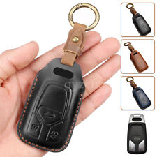Leather Remote Fob Key Cover Case For Audi Q7 TTS A4L A3 A6 S5 S7 TT Keychain picture