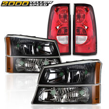 Fit For 2003-2006 Silverado Black Housing Headlights W/ Parking+ Tail Lights picture