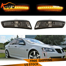 KUAFU Smoke Front Bumper Side Marker Lights Pair For 2008-2009 Pontiac G8 GT GXP picture