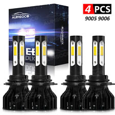 4-sides 9005+9006 LED Headlights Kit Combo Bulbs 6000K High Low Beam Super White picture