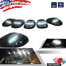 5pcs Smoked Cab Roof Marker Lights White LED Assemblies For Trucks SUV Universal picture