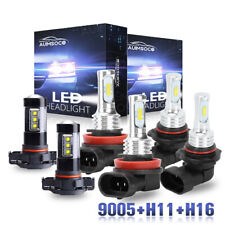 For GMC Sierra 1500 2500 3500 2007-2013 White LED Headlights+Fog Light Bulbs Kit picture
