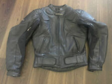 Agv Sport Leather Motorcycle Jacket Men XS 40 Black Coat Made With Kevlar picture