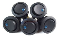 5 Pieces Blue LED Black Round Rocker Switch 12V On/Off Toggle SPST Switch picture