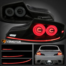 Black/Smoke Fits 2003-2007 Infiniti G35 Coupe LED Tail Lights Sequential Signal picture
