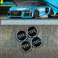61mm Audi Black Chrome Wheel Rim Center Hub Caps Emblem 4PC Set 8W0601170JG3 OEM picture