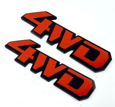 2pcs Metal red 4WD 4x4 Car Rear Trunk Tailgate Emblem Badge Decal Sticker SUV picture
