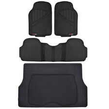 Black FlexTough All Weather HD Rubber Mats Package - 4pc Floor Liners Cargo Mat picture