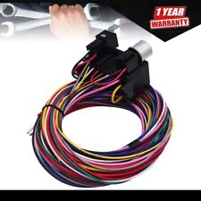 12 Circuit Universal Wire Harness 14 Fuse 12v Street Hot Rat Muscle Car Hot Rod picture