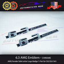 6.3 AMG Emblem Chrome Fender Logo Badge Nameplate Mercedes OEM C63 E63 S63 picture
